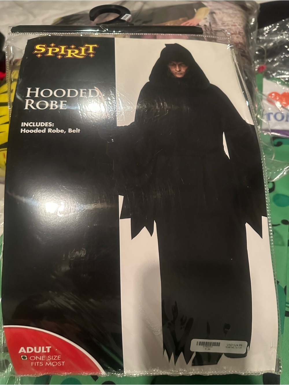 Spirit Black Hooded Robe Costume adults